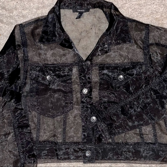 Shear black cropped jacket - Picture 1 of 2